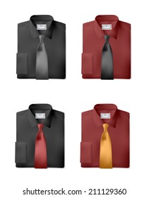 Folded shirts set isolated on white background,vector eps10 illustration