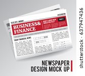 Folded, single, realistic economic newspaper with business and finance information on white background isolated vector illustration 