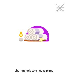 Folded spa towels icon