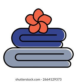 Toallas de spa plegadas Icono de Vector Diseño plano