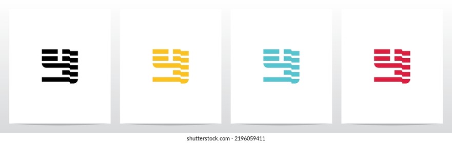 Folded Stripes Letter Logo Design Y