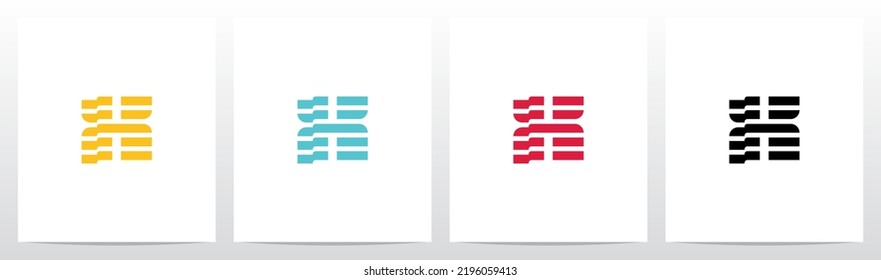Folded Stripes Letter Logo Design X 