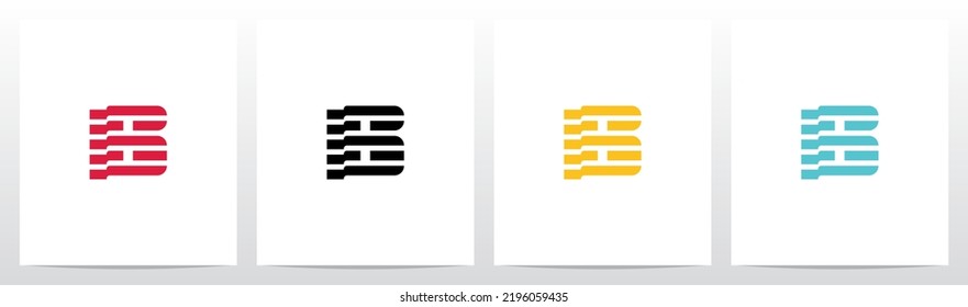 Folded Stripes Letter Logo Design B 