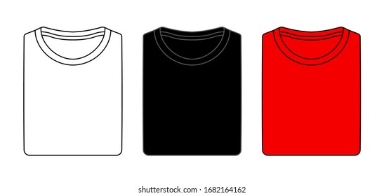 Folded T Shirt Mock Up Vector Various Color Editable Design