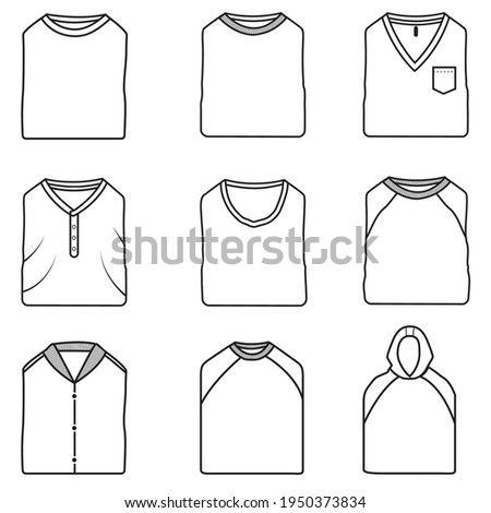Folded t shirt vector illustration for packing manual.