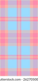 Folded tartan fabric textile, infant plaid vector pattern. Menu texture check background seamless in red and cyan colors palette.