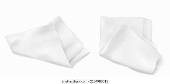 Folded tea towels isolated on white background  vector illustration.