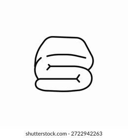 Vector de signo de icono de manta gruesa doblada