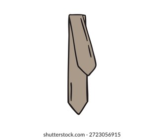 Folded tie, hand drawn doodle. Vector illustration.