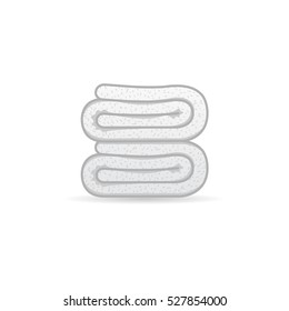 Folded towel icon in color. Spa massage wellness