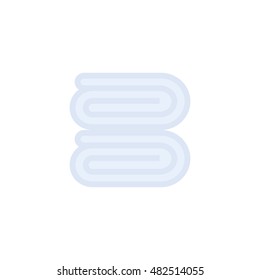 Folded towel icon in flat color style. Spa, massage, wellness, relaxation 