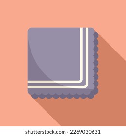 Folded towel icon flat vector. Fabric tissue. Cotton soft