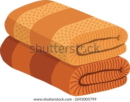 Folded Towel Illustration Flat Minimalist Style