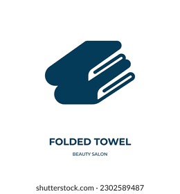 folded towel vector icon. folded towel, towel, fabric filled icons from flat beauty salon concept. Isolated black glyph icon, vector illustration symbol element for web design and mobile apps