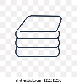 Folded Towel vector outline icon isolated on transparent background, high quality linear Folded Towel transparency concept can be used web and mobile
