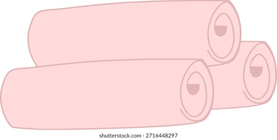 Folded Towels Flat Vector Illustration