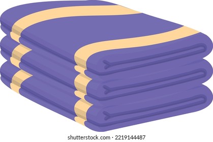 Folded towels stack icon. Clean textile heap