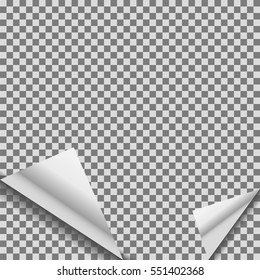 Folded transparent blank vector note planner sticker.