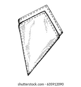 Folded triangle napkin hand drawing vector