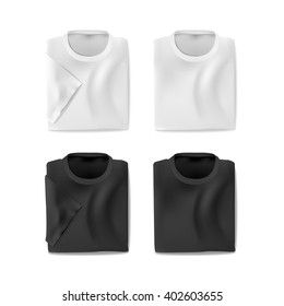 Folded  t-shirts set, vector eps10 illsutration on white background