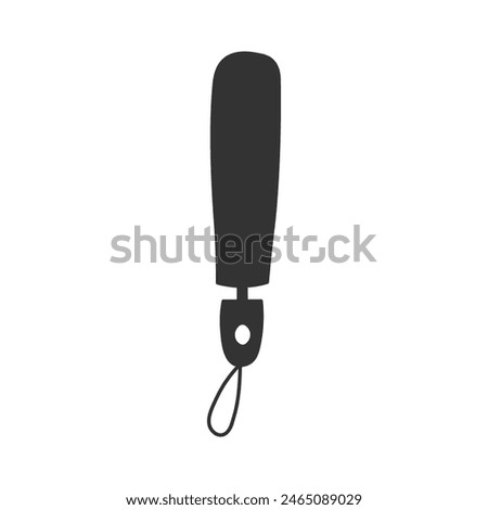 Folded Umbrella in cover case  doodle vector illustration. Rain protection accessory icon. Vector illustration.