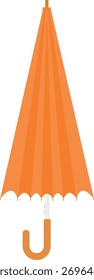 Ilustración plana de paraguas plegado. Elemento de diseño de icono limpio sobre fondo blanco aislado