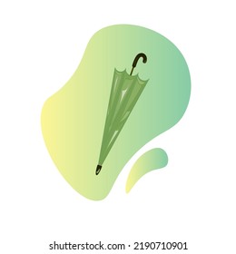 Folded Umbrella In Green Color .vector Illustration