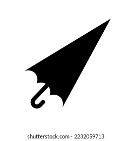 Folded umbrella silhouette icon. Vector.
