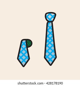 Folded and unfolded necktie vector icon