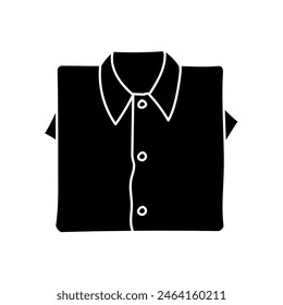 Icono doblado de mano negro uniforme dibujado