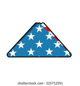 Folded US flag symbol of mourning. National symbol of United States of sorrow. American banner