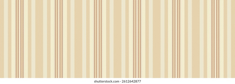 Folded vector stripe fabric, serene lines texture background. Tone pattern seamless textile vertical in light and burly wood colors palette.