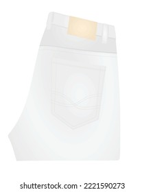 Folded white jeans. vector illustration