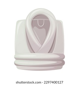 Folded white robe. For use in the bath, at home, in the hotel, in the spa. Cartoon style, trendy vector illustration