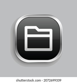 diseño de iconos de la carpeta 2. Estilo botón brillante rectángulo redondeado aislado en fondo gris. Ilustración del vector