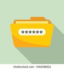 Folder access authentication icon. Flat illustration of Folder access authentication vector icon for web design