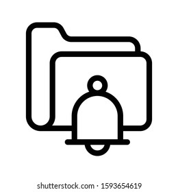 folder alert vector thin line icon 