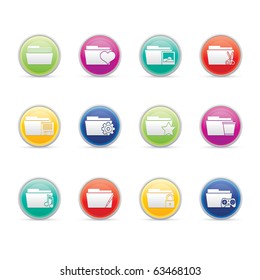 Folder Applications II icon set 10 - Colored Buttons Series.  Vector EPS 8 format, easy to edit.