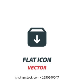 Ordner Archiv Cabinet Drawer Symbol in einem flachen Stil. Piktogramm zur Vektorgrafik auf weißem Hintergrund. Einzelnes Symbol für mobiles Konzept, Web-Apps, Infografiken, Interface- und Apps-Design