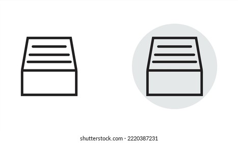 Folder archive. Cabinet. Drawer. Isolated minimal single flat icon in black and white colors. One of a set of linear web icons. Line vector icon for websites and mobile minimalistic flat design.
