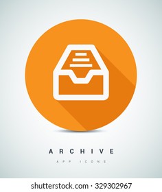 Folder archive. Cabinet. Drawer. Isolated minimal single flat icon in colors. One of a set of linear web icons. Line vector icon for websites and mobile minimalistic flat design.