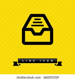Folder archive. Cabinet. Drawer. Isolated minimal single flat icon. One of a set of linear web icons. Line vector icon for websites and mobile minimalistic flat design.