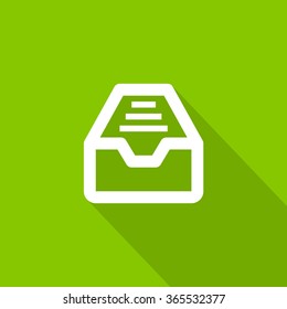 Folder archive. Cabinet. Drawer. Isolated minimal single flat icon. One of a set of linear web icons. Line vector icon for websites and mobile minimalistic flat design.