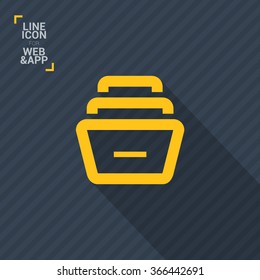 Folder archive. Cabinet. Drawer. Isolated minimal single flat icon. One of a set of linear web icons. Line vector icon for websites and mobile minimalistic flat design.
