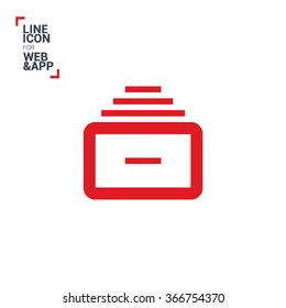 Folder archive. Cabinet. Drawer. Isolated minimal single flat icon. One of a set of linear web icons. Line vector icon for websites and mobile minimalistic flat design.