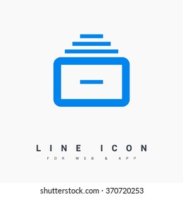 Folder archive. Cabinet. Drawer. Isolated minimal single flat icon. One of a set of linear web icons. Line vector icon for websites and mobile minimalistic flat design.