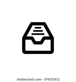 Folder archive. Cabinet. Drawer. Isolated minimal single flat icon. One of a set of linear web icons. Line vector icon for websites and mobile minimalistic flat design.