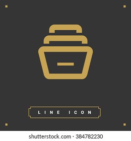 Folder archive. Cabinet. Drawer. Isolated minimal single flat icon. One of a set of linear web icons. Line vector icon for websites and mobile minimalistic flat design.