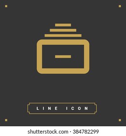 Folder archive. Cabinet. Drawer. Isolated minimal single flat icon. One of a set of linear web icons. Line vector icon for websites and mobile minimalistic flat design.