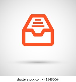 Folder archive. Cabinet. Drawer. Isolated minimal single flat icon. One of a set of linear web icons. Line vector icon for websites and mobile minimalistic flat design.